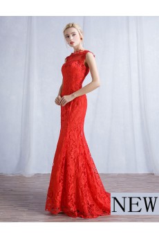 Tulle, Lace Jewel Sweep Train Sleeveless Mermaid Dress with Sequins