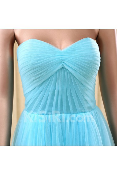 Tulle Sweetheart Floor Length Sleeveless A-line Dress with Ruched