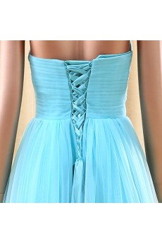 Tulle Sweetheart Floor Length Sleeveless A-line Dress with Ruched