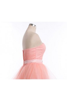 Tulle, Satin Sweetheart Mini/Short Sleeveless Ball Gown Dress with Rhinestone