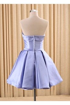 Tulle, Satin Strapless Mini/Short Sleeveless A-line Dress with Bow