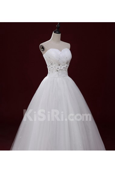 Tulle Sweetheart Floor Length Sleeveless Ball Gown Dress with Applique, Sequins