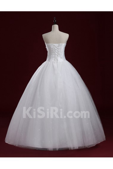 Tulle Strapless Floor Length Sleeveless Ball Gown Dress with Sequins