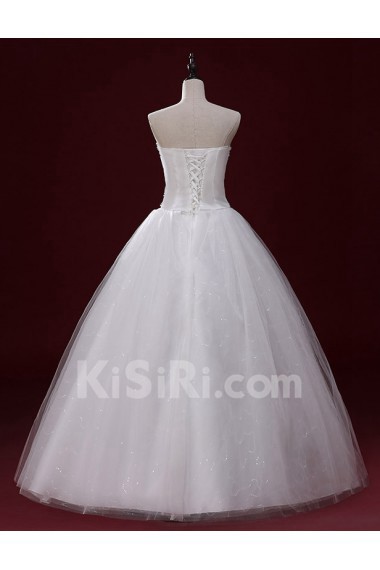 Lace, Tulle Sweetheart Floor Length Sleeveless Ball Gown Dress with Applique, Rhinestone