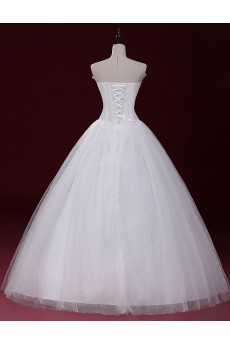 Lace, Tulle Sweetheart Floor Length Sleeveless Ball Gown Dress with Applique, Pearl