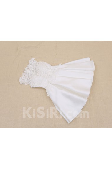 Tulle, Satin Scoop Mini/Short Cap Sleeve Ball Gown Dress with Bow