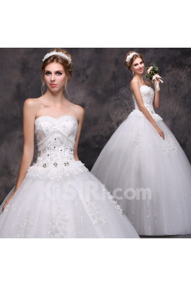 Lace Sweetheart Floor Length Sleeveless Ball Gown Dress with Beads, Sequins