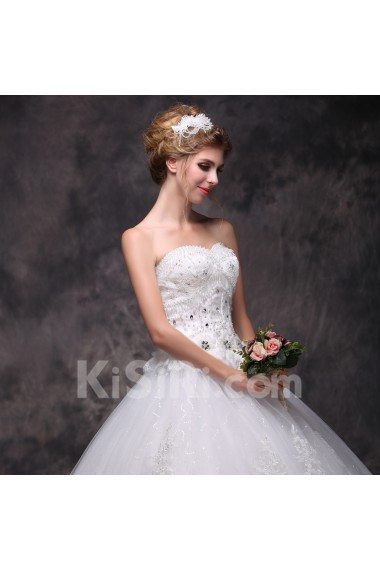 Lace Sweetheart Floor Length Sleeveless Ball Gown Dress with Beads, Sequins