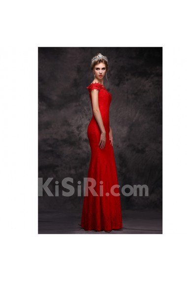 Satin Off-the-Shoulder Floor Length Mermaid Dress with Sequins