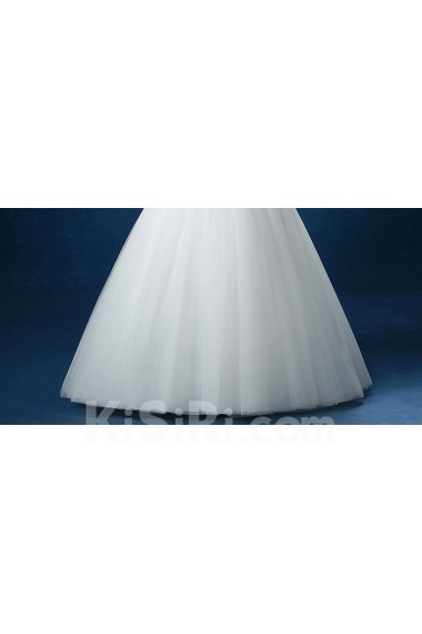 Organza Scallop Floor Length Sleeveless A-line Dress with Beads, Sequins