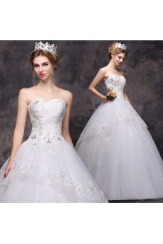 Lace, Tulle Sweetheart Floor Length Sleeveless Ball Gown Dress with Rhinestone, Beads