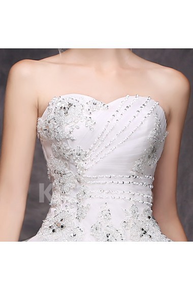 Lace, Tulle Sweetheart Floor Length Sleeveless Ball Gown Dress with Rhinestone, Beads