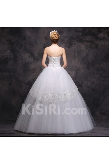 Lace, Tulle Sweetheart Floor Length Sleeveless Ball Gown Dress with Rhinestone, Beads