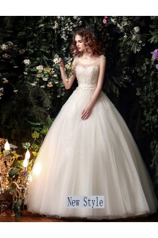 Organza, Tulle Scoop Floor Length Sleeveless Ball Gown Dress with Beads, Sequins