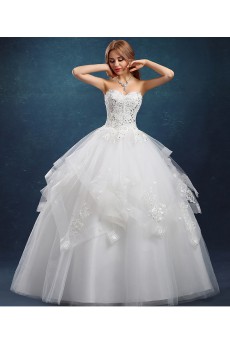 Tulle Sweetheart Floor Length Sleeveless Ball Gown Dress with Sequins