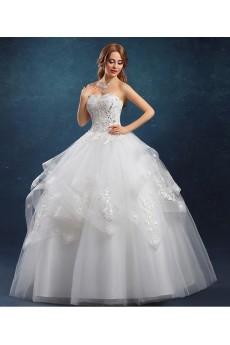 Tulle Sweetheart Floor Length Sleeveless Ball Gown Dress with Sequins