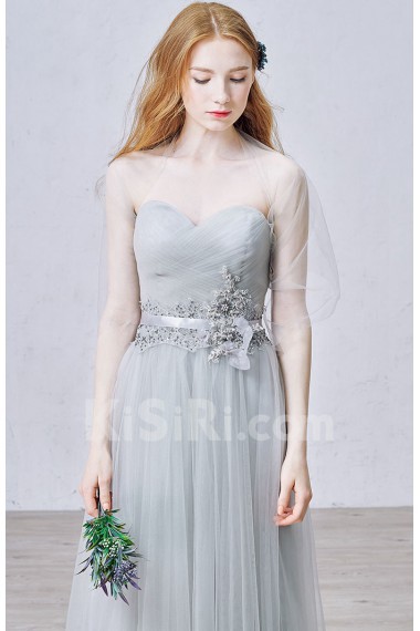 Lace, Tulle Sweetheart Floor Length Sleeveless A-line Dress with Bead, Sequins, Rhinestone