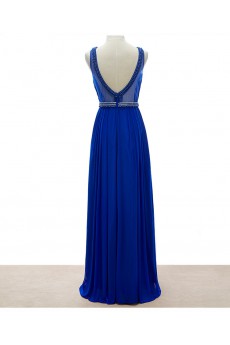 Tulle Scoop Floor Length Sleeveless Sheath Dress with Pearl, Rhinestone