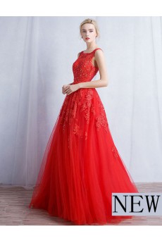 Tulle, Lace Square Floor Length Sleeveless A-line Dress with Sequins