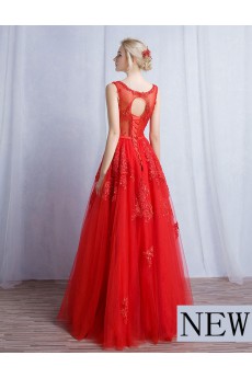 Tulle, Lace Square Floor Length Sleeveless A-line Dress with Sequins