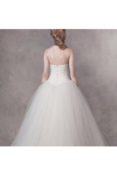 Tulle, Lace Sweetheart Sweep Train Sleeveless Ball Gown Dress