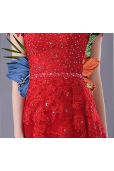 Chiffon Scoop Floor Length Short Sleeve Sheath Dress with Sequins, Lace