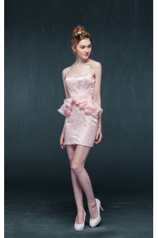 Organza, Lace Sweetheart Mini/Short Sleeveless Sheath Dress