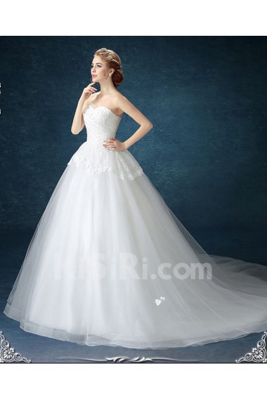 Chiffon, Tulle Sweetheart Chapel Train Sleeveless A-line Dress with Sequins