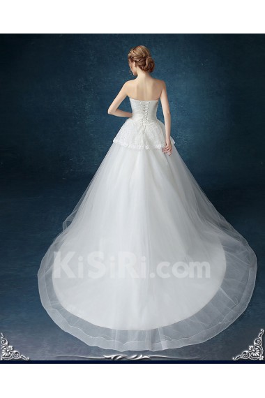 Chiffon, Tulle Sweetheart Chapel Train Sleeveless A-line Dress with Sequins