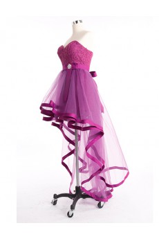 Tulle, Satin Sweetheart Mini/Short Sleeveless A-line Dress with Bow