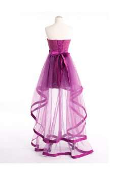 Tulle, Satin Sweetheart Mini/Short Sleeveless A-line Dress with Bow