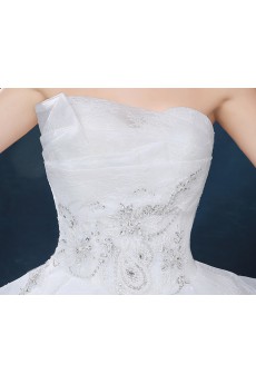 Tulle, Lace Scallop Floor Length Sleeveless Ball Gown Dress with Rhinestone