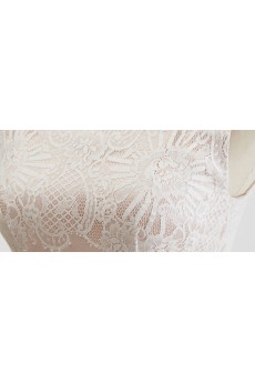 Lace, Tulle Bateau Tea-Length Sleeveless A-line Dress