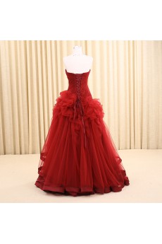 Tulle Sweetheart Floor Length Sleeveless Ball Gown Dress with Ruched