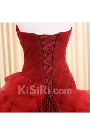 Tulle Sweetheart Floor Length Sleeveless Ball Gown Dress with Ruched