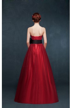 Chiffon Sweetheart Floor Length Sleeveless A-line Dress with Bow, Rhinestone