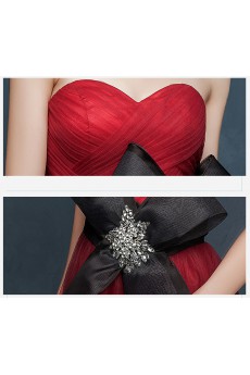 Chiffon Sweetheart Floor Length Sleeveless A-line Dress with Bow, Rhinestone