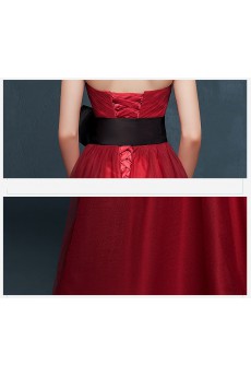 Chiffon Sweetheart Floor Length Sleeveless A-line Dress with Bow, Rhinestone