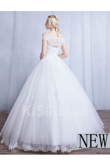 Tulle, Lace Off-the-Shoulder Floor Length Ball Gown Dress with Sequins