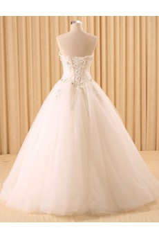 Organza Sweetheart Floor Length Sleeveless Ball Gown Dress with Beads