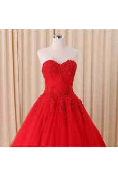 Organza Sweetheart Floor Length Sleeveless Ball Gown Dress with Beads