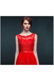 Satin, Lace Scoop Floor Length Cap Sleeve A-line Dress with Sequins, Sash