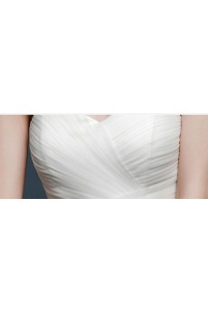 Tulle, Satin Sweetheart Sweep Train Sleeveless Mermaid Dress with Ruched