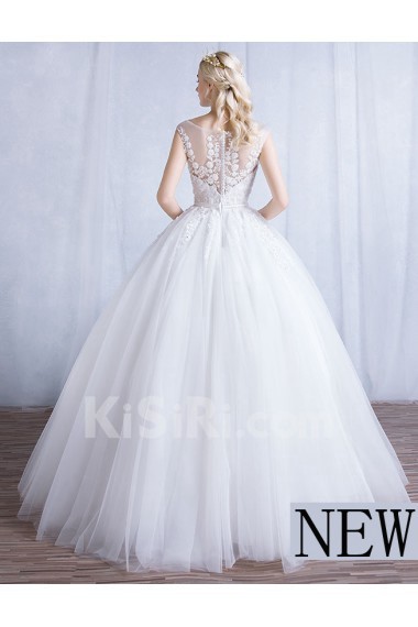 Tulle, Lace Scoop Floor Length Cap Sleeve Ball Gown Dress with Beads