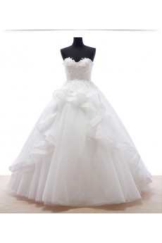 Lace, Tulle, Net, Satin Sweetheart Floor Length Sleeveless Ball Gown Dress with Rhinestone