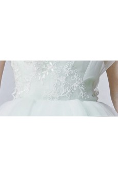 Organza, Lace Off-the-Shoulder Sweep Train Sleeveless Ball Gown Dress