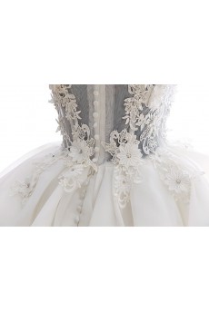 Lace, Organza, Tulle Off-the-Shoulder Mini/Short Ball Gown Dress with Rhinestone, Flowers