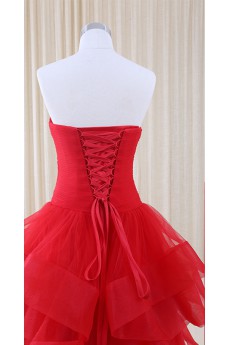 Tulle, Satin Sweetheart Floor Length Sleeveless Ball Gown Dress with Bow