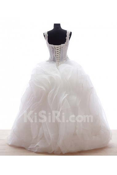 Lace, Satin Sweetheart Floor Length Sleeveless Ball Gown Dress with Rhinestone