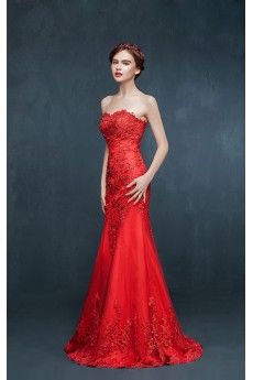 Tulle, Lace, Satin Sweetheart Floor Length Sleeveless Mermaid Dress with Rhinestone